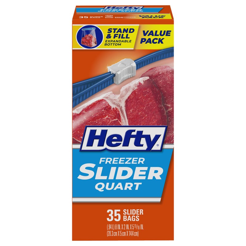 Hefty Slider Freezer Storage Bags Quart Size 35 Count Pack of 9 315 Total